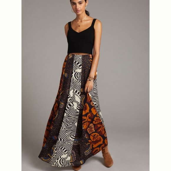 Anthropologie Dresses & Skirts - Anthropologie NWT Farm Rio Abstract Contrast Maxi Skirt Size XXS.